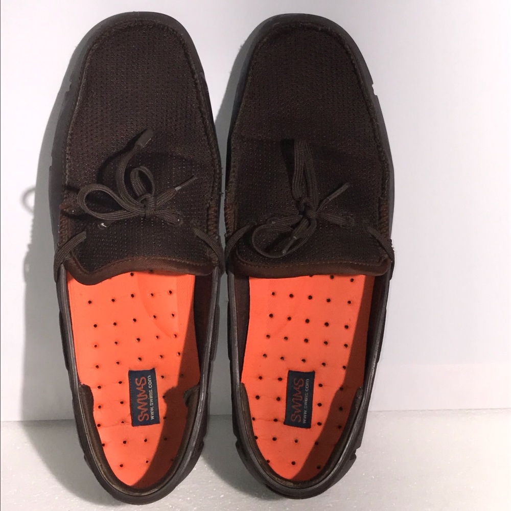 Swims braided lace loafers brown size 9